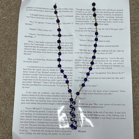 Rosary Beads Prayer Card Incredible Miracle US Marine Saved by St Michael - Picture 8 of 8